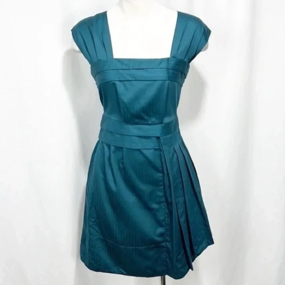 MARC By MARC JACOBS Pleated Teal Mini Dress